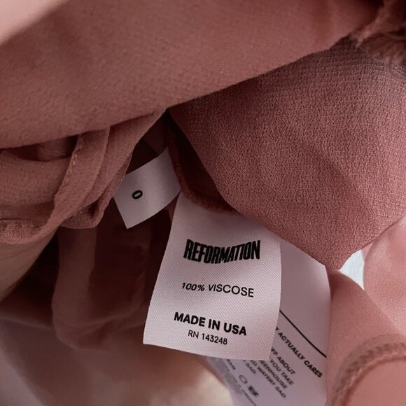Reformation Chiffon Flutter Sleeve Square Neck Maxi Gown Dress Dusty Rose Size 0 - Picture 4 of 12